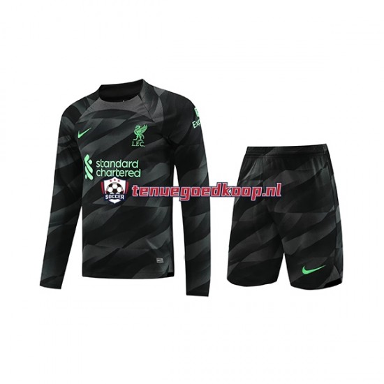 Uit Tenue van Liverpool Keepersshirt Kind 2-13 jaar 2023-24 Lange Mouw