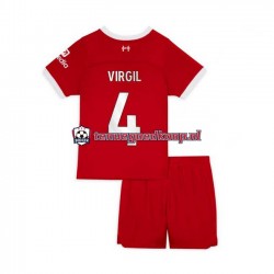 Thuis Tenue van Liverpool Virgil van Dijk 4 Kind 2-13 jaar 2023-24 Korte Mouw