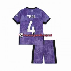 3de Tenue van Liverpool Virgil van Dijk 4 Kind 2-13 jaar 2023-24 Korte Mouw