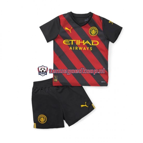 Uit Tenue van Manchester City Kind 2-13 jaar 2022-23 Korte Mouw