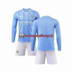 Thuis Tenue van Manchester City Kind 2-13 jaar 2023-24 Lange Mouw