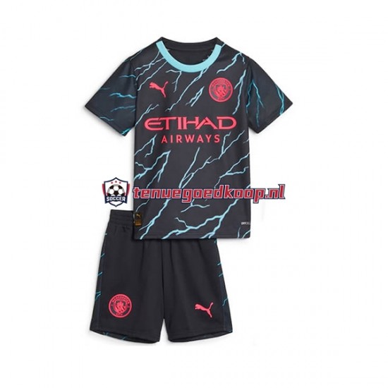 3de Tenue van Manchester City Kind 2-13 jaar 2023-24 Korte Mouw