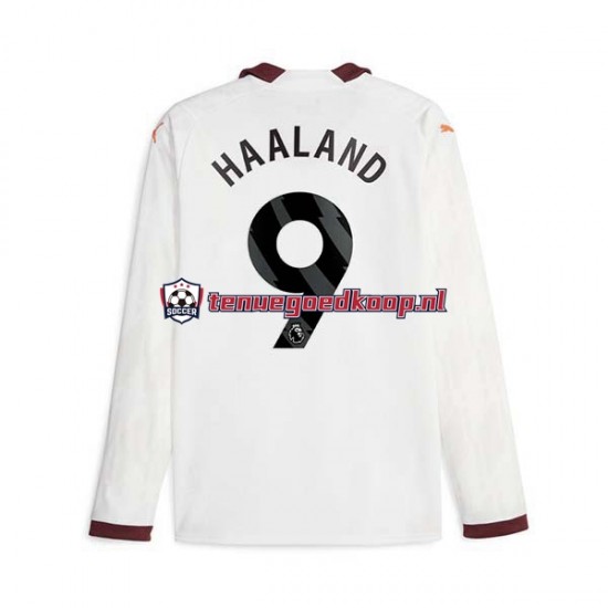 Uit Tenue van Manchester City Erling Haaland 9 Heren 2023-24 Lange Mouw