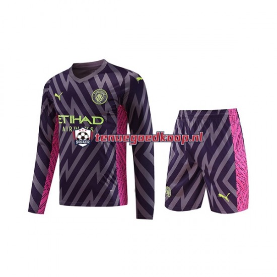 Uit Tenue van Manchester City Keepersshirt Kind 2-13 jaar 2023-24 Lange Mouw