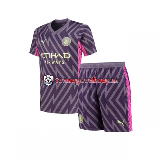 Uit Tenue van Manchester City Keepersshirt Kind 2-13 jaar 2023-24 Korte Mouw