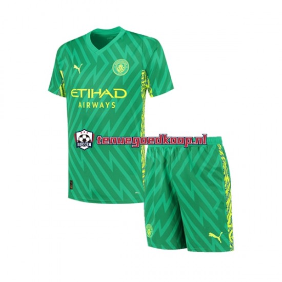 Thuis Tenue van Manchester City Keepersshirt Kind 2-13 jaar 2023-24 Korte Mouw