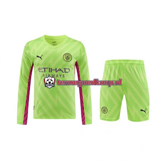 3de Tenue van Manchester City Keepersshirt Kind 2-13 jaar 2023-24 Lange Mouw