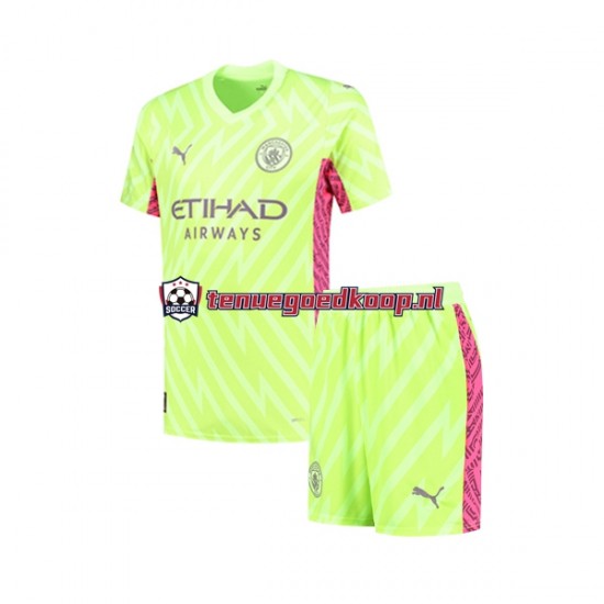 3de Tenue van Manchester City Keepersshirt Kind 2-13 jaar 2023-24 Korte Mouw