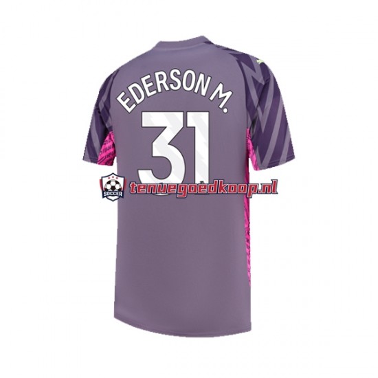 Uit Tenue van Manchester City Keepersshirt Ederson Moraes 31 Heren 2023-24 Korte Mouw