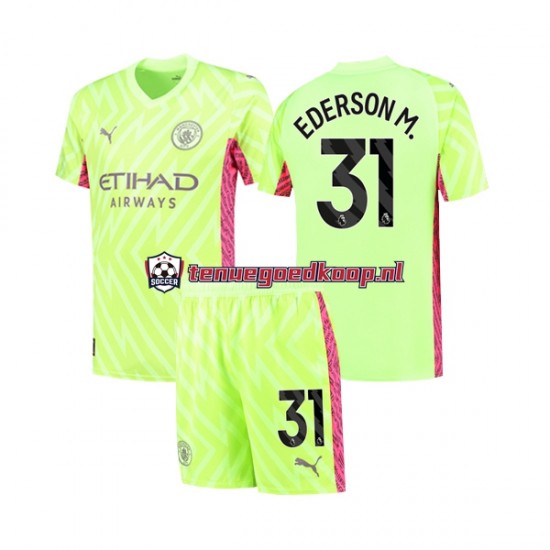 3de Tenue van Manchester City Keepersshirt Ederson Moraes 31 Kind 2-13 jaar 2023-24 Korte Mouw