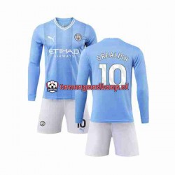 Thuis Tenue van Manchester City Grealish 10 Kind 2-13 jaar 2023-24 Lange Mouw