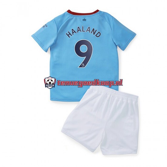 Thuis Tenue van Manchester City Haaland 9 Kind 2-13 jaar 2022-23 Korte Mouw