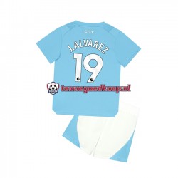 Thuis Tenue van Manchester City J. ALVAREZ 19 Kind 2-13 jaar 2023-24 Korte Mouw