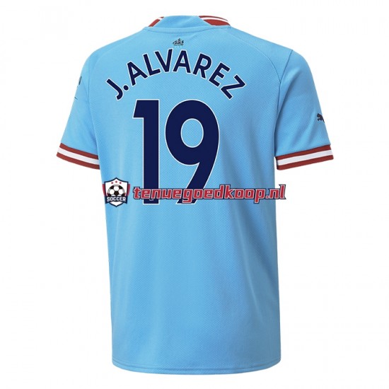 Thuis Tenue van Manchester City J. ALVAREZ 19 Heren 2022-23 Korte Mouw