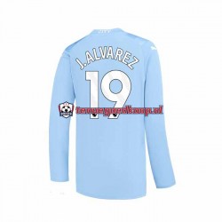 Thuis Tenue van Manchester City J. ALVAREZ 19 Heren 2023-24 Lange Mouw