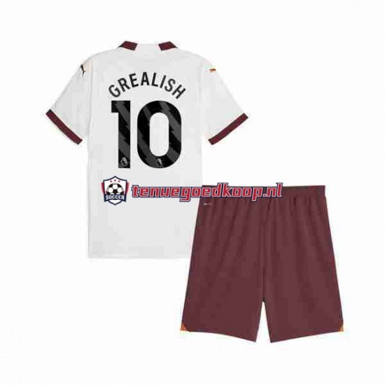 Uit Tenue van Manchester City Jack Grealish 10 Kind 2-13 jaar 2023-24 Korte Mouw