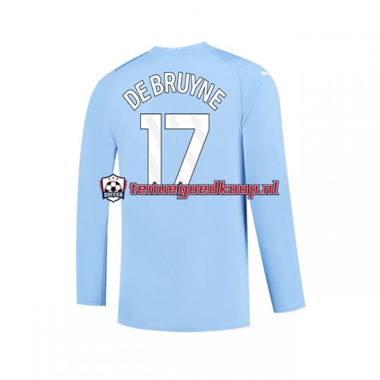 Thuis Tenue van Manchester City Kevin De Bruyne 17 Heren 2023-24 Lange Mouw