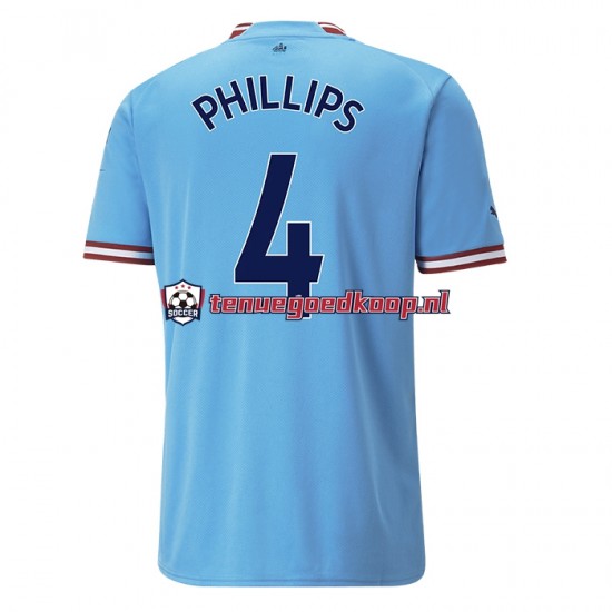 Thuis Tenue van Manchester City PHILLIPS 4 Heren 2022-23 Korte Mouw