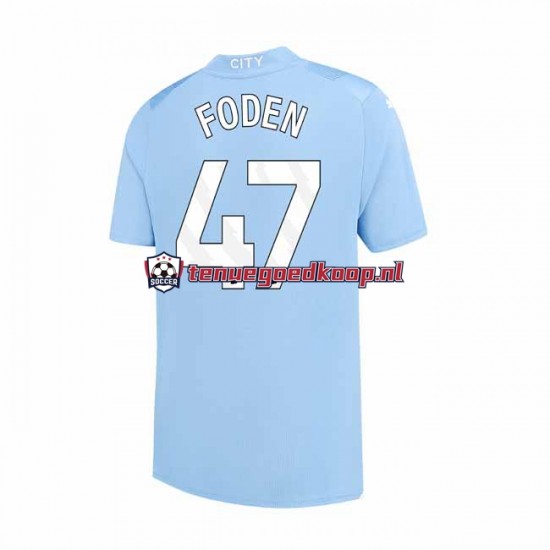 Thuis Tenue van Manchester City Phil Foden 47 Heren 2023-24 Korte Mouw