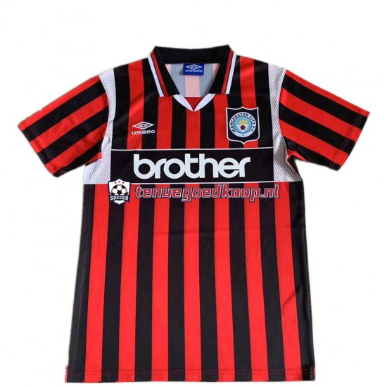 Uit Retro Tenue van Manchester City 1996 Heren Korte Mouw