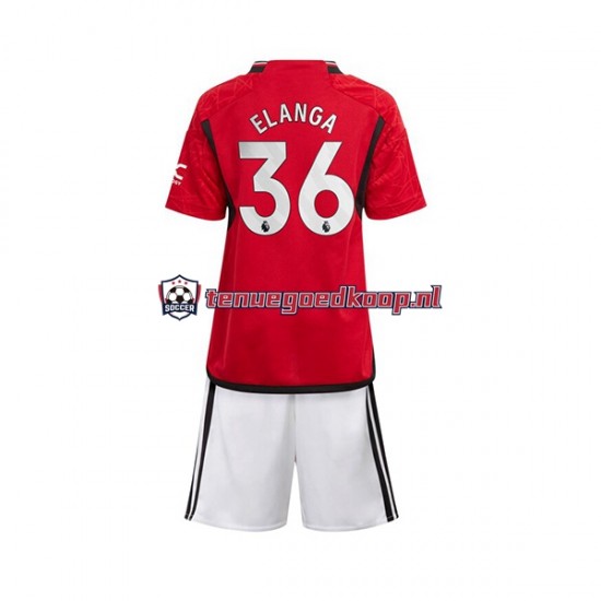 Thuis Tenue van Manchester United Anthony Elanga 36 Kind 2-13 jaar 2023-24 Korte Mouw