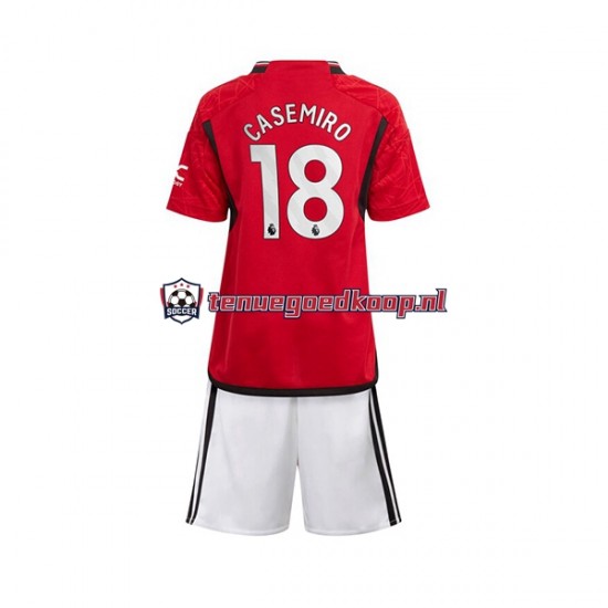 Thuis Tenue van Manchester United Carlos Casemiro 18 Kind 2-13 jaar 2023-24 Korte Mouw