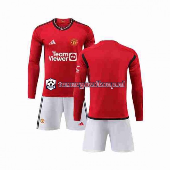 Thuis Tenue van Manchester United Kind 2-13 jaar 2023-24 Lange Mouw