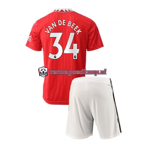 Thuis Tenue van Manchester United Donny van de Beek 34 Kind 2-13 jaar 2022-23 Korte Mouw