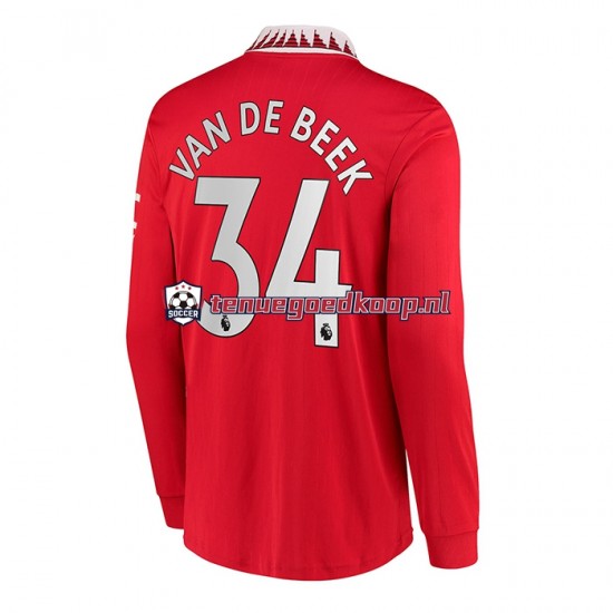 Thuis Tenue van Manchester United Donny van de Beek 34 Heren 2022-23 Lange Mouw