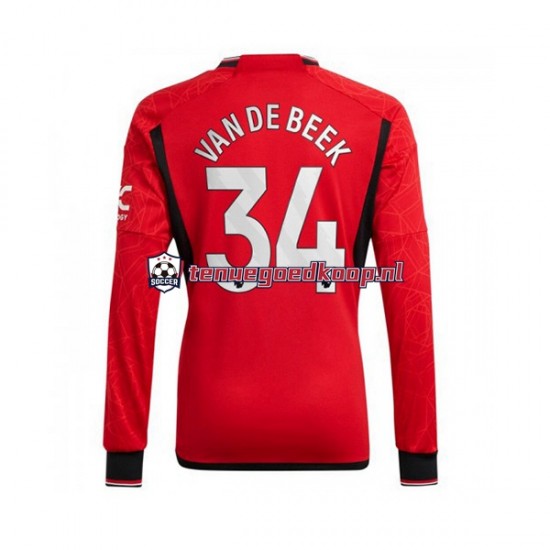 Thuis Tenue van Manchester United Donny van de Beek 34 Heren 2023-24 Lange Mouw