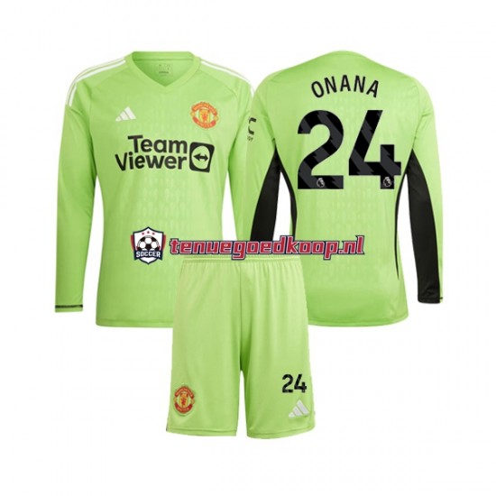 Thuis Tenue van Manchester United Keepersshirt Andre Onana 24 Kind 2-13 jaar 2023-24 Lange Mouw