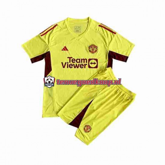 Uit Tenue van Manchester United Keepersshirt Kind 2-13 jaar 2023-24 Korte Mouw