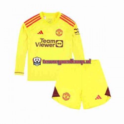 Thuis Tenue van Manchester United Keepersshirt Kind 2-13 jaar 2023-24 Lange Mouw