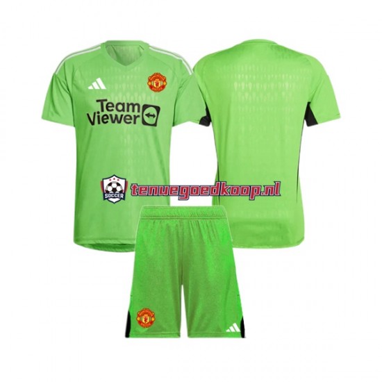 Thuis Tenue van Manchester United Keepersshirt Kind 2-13 jaar 2023-24 Korte Mouw