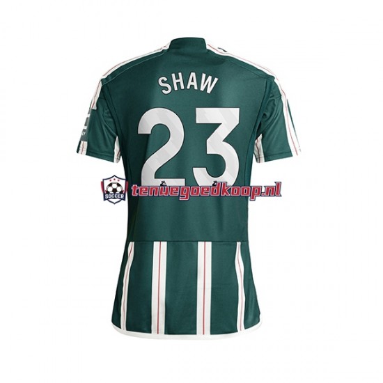 Uit Tenue van Manchester United Luke Shaw 23 Heren 2023-24 Korte Mouw