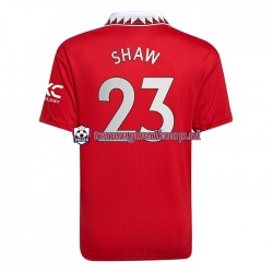 Thuis Tenue van Manchester United Luke Shaw 23 Heren 2022-23 Korte Mouw