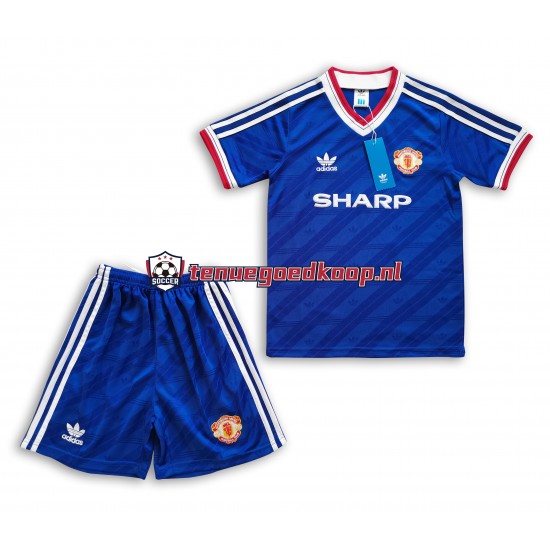 Uit Retro Tenue van Manchester United 1986 Kind 2-13 jaar Korte Mouw