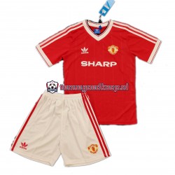 Thuis Retro Tenue van Manchester United 1984 Kind 2-13 jaar Korte Mouw