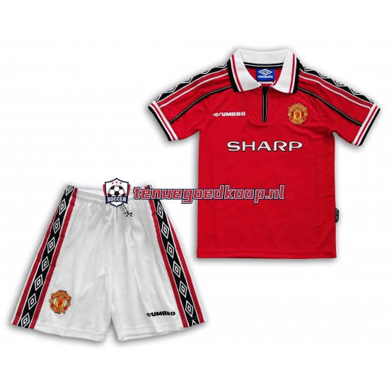 Thuis Retro Tenue van Manchester United Kind 2-13 jaar 1998-1999 Korte Mouw