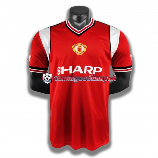 Thuis Retro Tenue van Manchester United 1985 Heren Korte Mouw