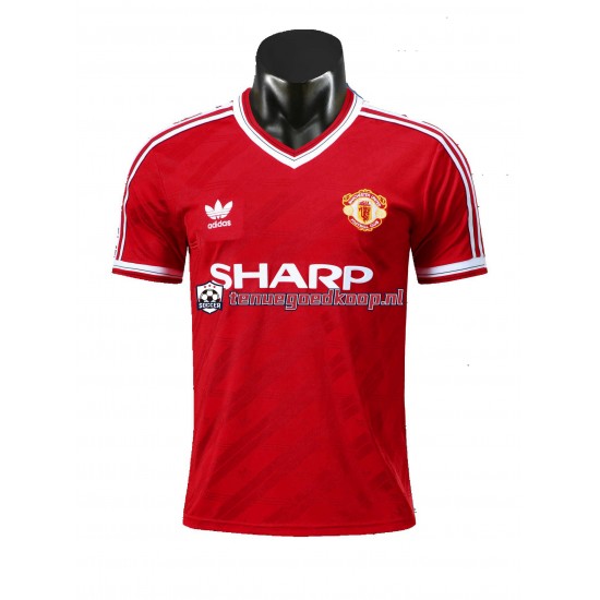 Thuis Retro Tenue van Manchester United 1986 Heren Korte Mouw