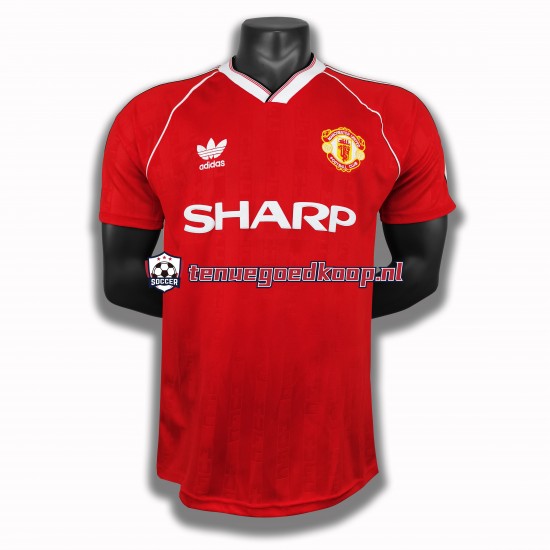 Thuis Retro Tenue van Manchester United 1988 Heren Korte Mouw