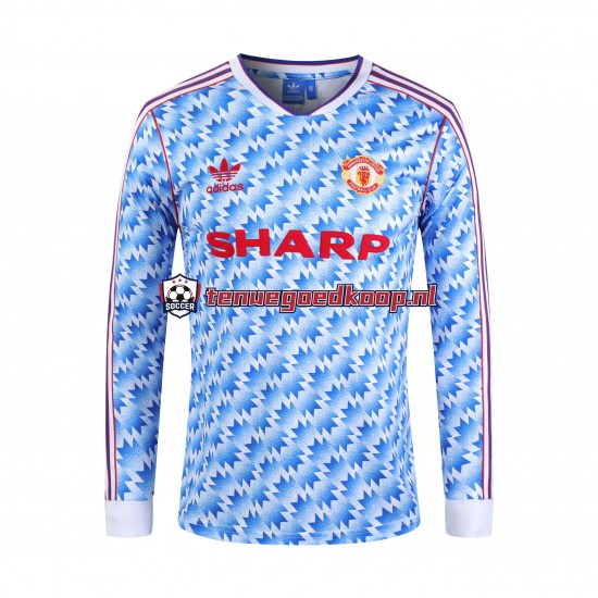 Thuis Retro Tenue van Manchester United 1992 Heren Lange Mouw