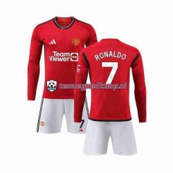 Thuis Tenue van Manchester United Ronaldo 7 Kind 2-13 jaar 2023-24 Lange Mouw