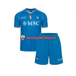 Thuis Tenue van Napoli Kind 2-13 jaar 2023-24 Korte Mouw