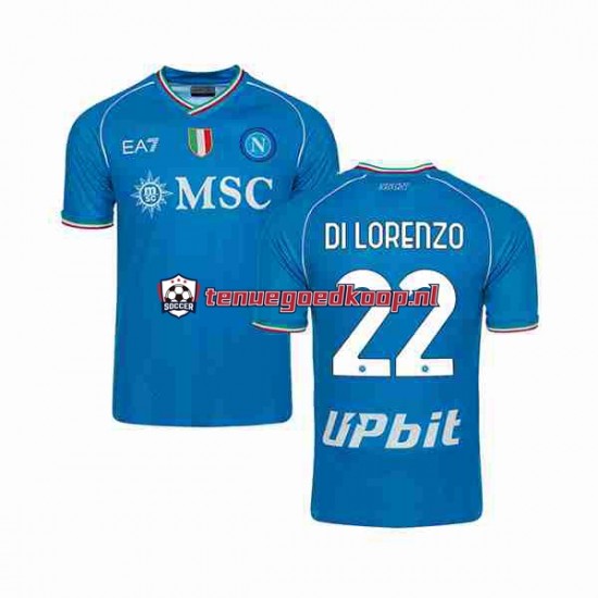 Thuis Tenue van Napoli DI LORENZO 22 Heren 2023-24 Korte Mouw