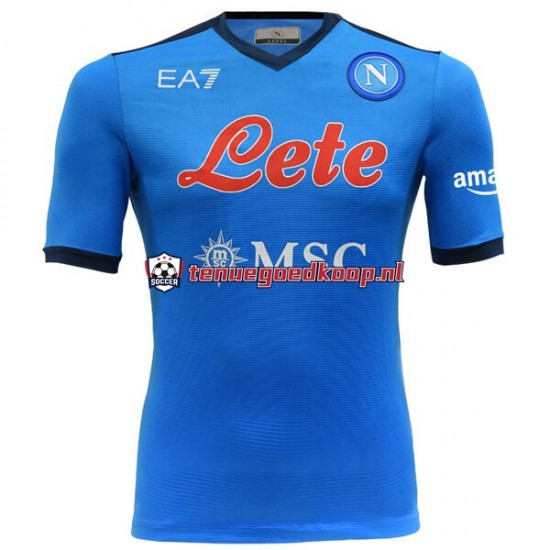 Thuis Tenue van Napoli Heren 2021-22 Korte Mouw