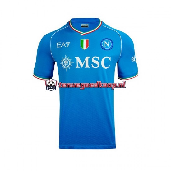 Thuis Tenue van Napoli Heren 2023-24 Korte Mouw