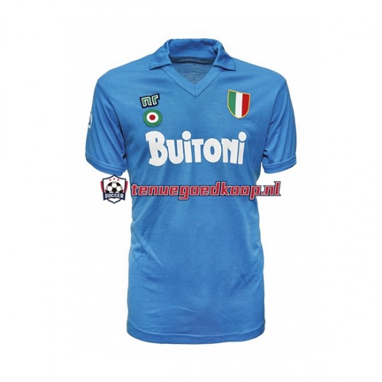 Thuis Retro Tenue van Napoli 1987 1988 Heren Korte Mouw