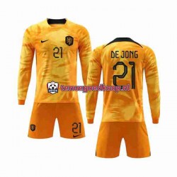 Thuis Tenue van Nederland De Jong 21 Kind 2-13 jaar WK 2022 Lange Mouw